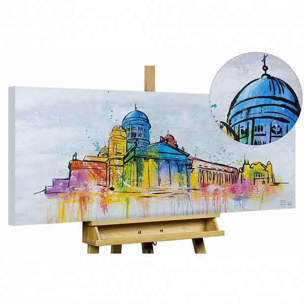 KUNSTLOFT RUČNĚ MALOVANÝ AKRYLOVÝ OBRAZ ŠEDÝ, 120/60 CM