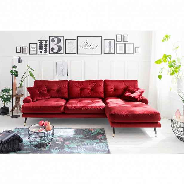 MID.YOU ROHOVÁ SEDAČKA, textil, tmavě červená