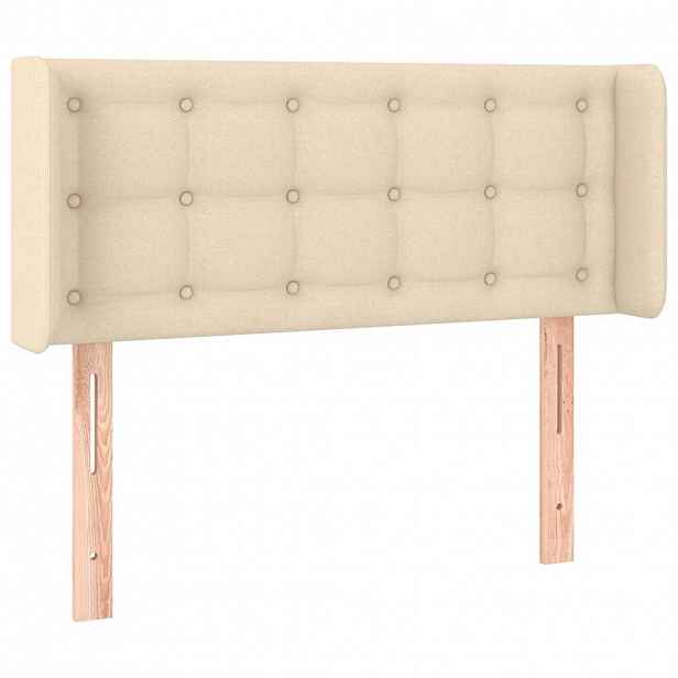 vidaXL Čelo postele typu ušák krémové 103 x 16 x 78/88 cm textil