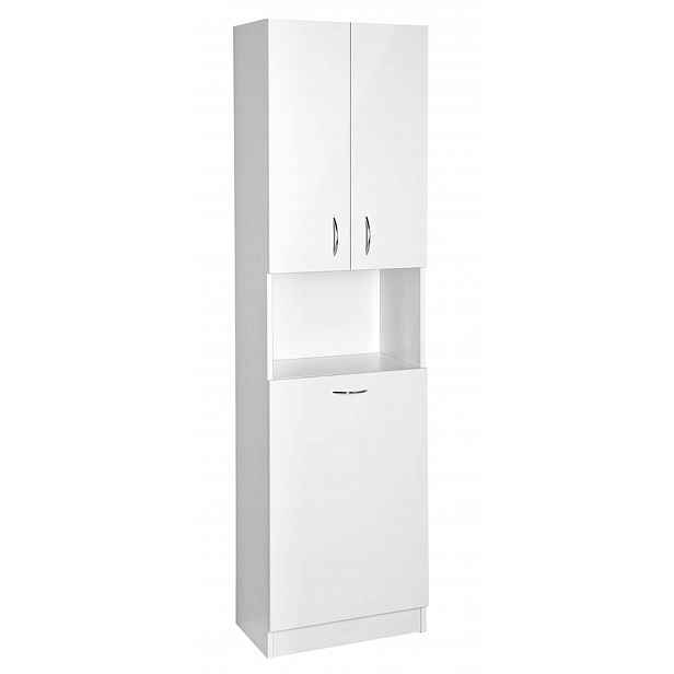 Aqualine Simplex Eco - Skříňka s košem 50x180x30 cm, bílá mat SIME510