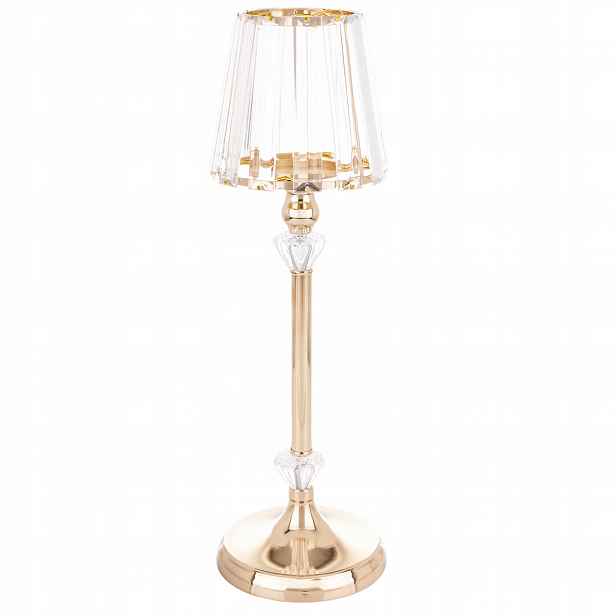 Glamour svícen sklo kov elegantní dekorace 43,50 cm