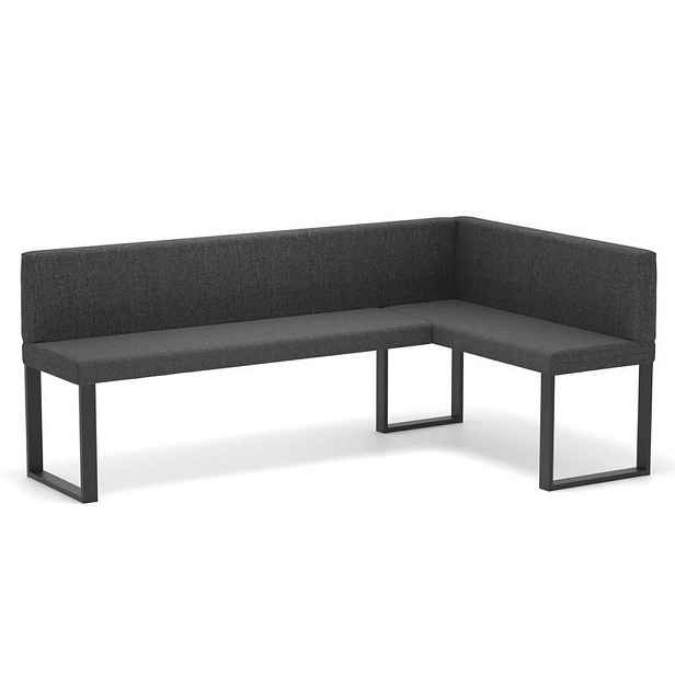 Idohome ROHOVÁ LAVICE SANA U pravá tkanina hladká, 128/168 cm, antracitová