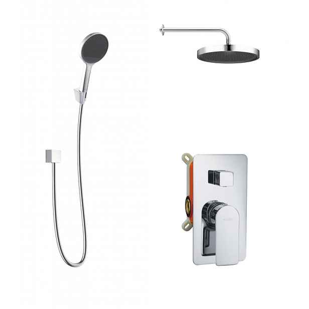 kielle Vega - Sprchový set s baterií pod omítku, pro 2 spotřebiče, s příslušenstvím EcoSpare a tělesem, chrom 20618SP110