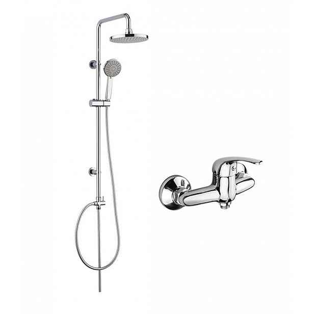 Mereo Lila - Sprchový set s baterií, rozteč 10 cm, průměr 20 cm, 3 proudy, chrom CBEE609A