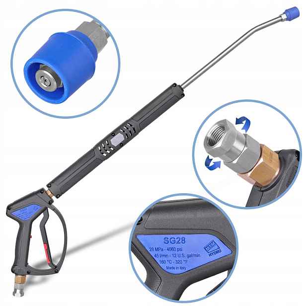 Mtm Rotační Pistole 3/8"F Lanca 70cm 280Bar Tryska Pro Nilfisk Wap Alto