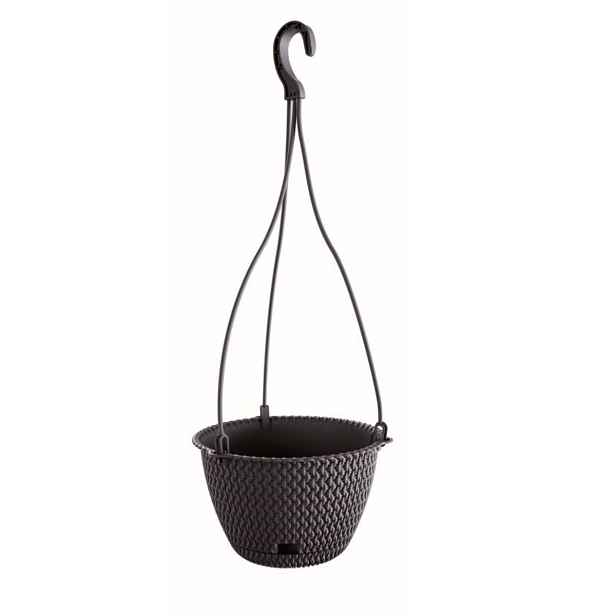 PROSPERPLAST Květináč závěsný SPLOFY ROUND W antracit 23cm