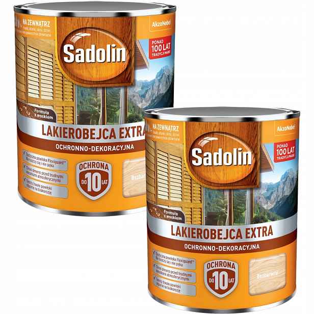 Set Sadolin Extra 2x0,75L Ochranný Lak Na Dřevo Bezbarvý 1,5L