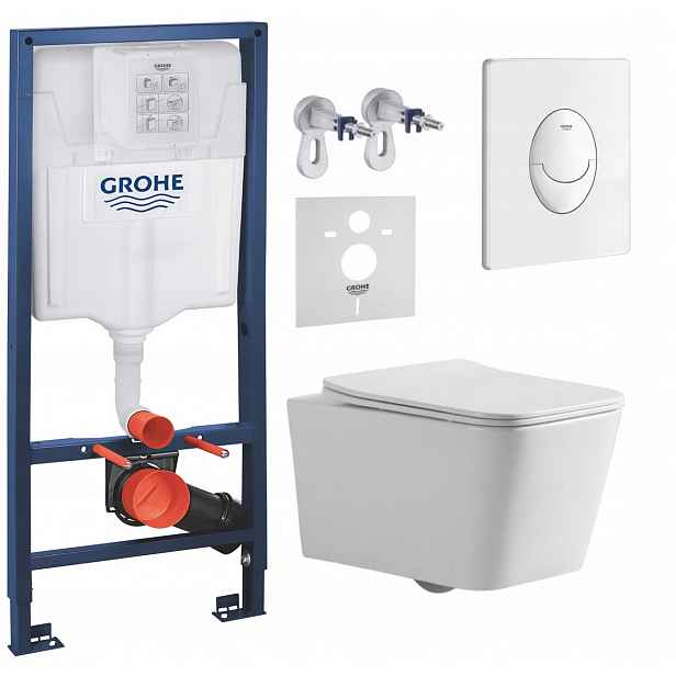 Podomítkový Wc set Grohe s mísou Imprese a tlačítkem bílá Fresh