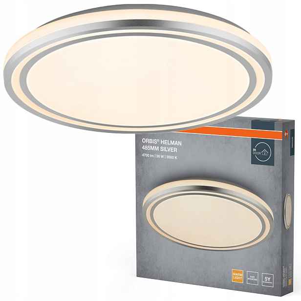 Stropní Svítidlo Led nástěnné svítidlo 36W 2500lm 3000K Teplá stříbrná Orbis Osram
