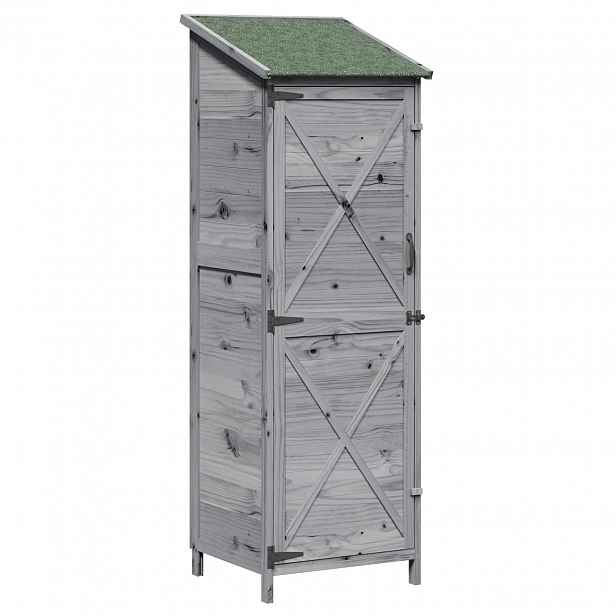 vidaXL Zahradní shed Šedá 59,5 x 56 x 176,5 cm Masivní jedlové dřevo