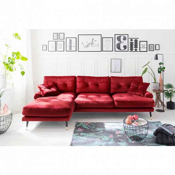 MID.YOU ROHOVÁ SEDAČKA, textil, tmavě červená