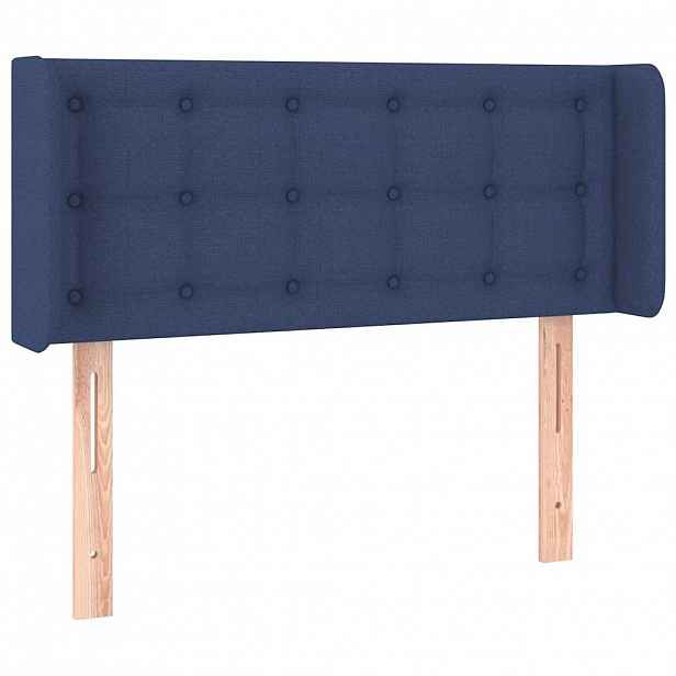 vidaXL Čelo postele typu ušák modré 103 x 16 x 78/88 cm textil