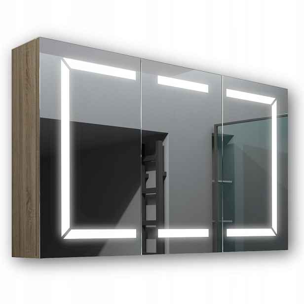 Dřevěná skříňka 120x70 Led zrcadlo Freya Sonoma