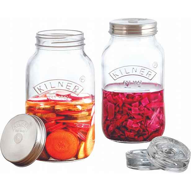 Kilner Fermentační Set 2x1L Sklenice S Víkem Kysané Zelí