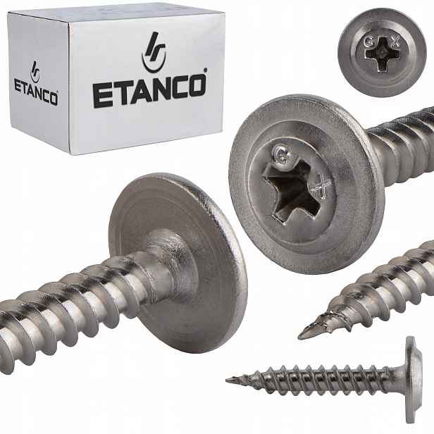 Podložkové vruty do dřeva 4,2x25 mm Nerezové A2 Inox 500ks Etanco Gm-s