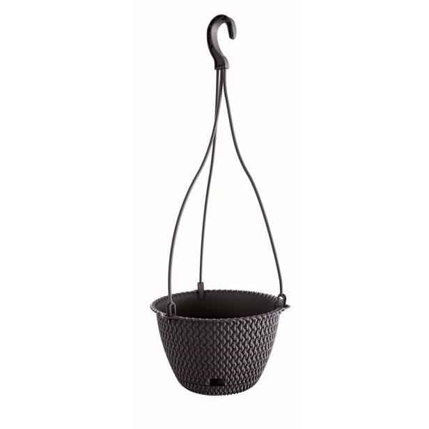 PROSPERPLAST Květináč závěsný SPLOFY ROUND W antracit 27cm Velikost: L