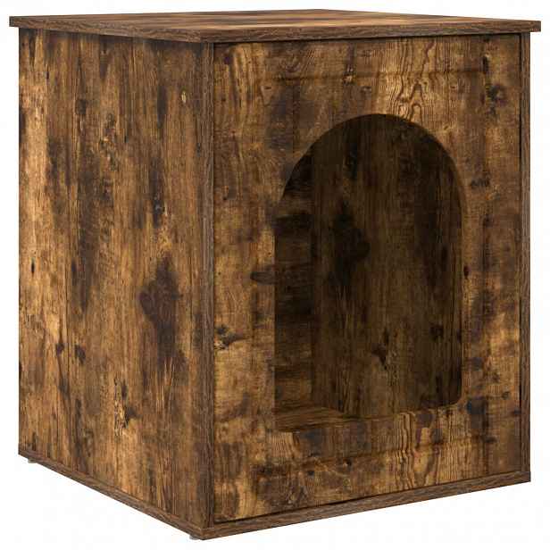 vidaXL Kočičí dům Kouřový dub 53 x 52 x 62 cm Kompozitní dřevo