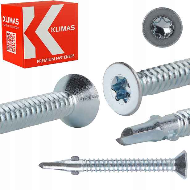 Samovrtné vruty ze dřeva do kovu 6,3x60 mm 200 ks Klimas Wsdst