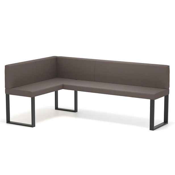 Idohome ROHOVÁ LAVICE SANA U levá ekokůže hladká, 128/168 cm, hnědá