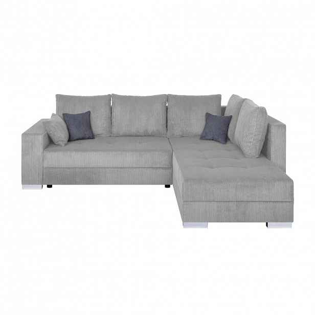 P & B ROHOVÁ SEDAČKA, textil, kompozitní dřevo, šedohnědá