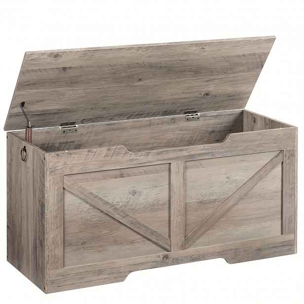 TEMU Box, Lavička s úložným prostorem, Úložný víkem, Skříňková lavička, Úložný box, 2 kruhy, 100 cm, Pevná, Stabilní, do ložnice, chodby, obývacího