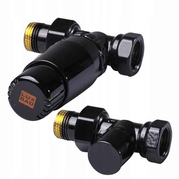 Termostatická sada Luxrad 1/2" jednoduchá, černá matná Ral 9005 pro radiátor