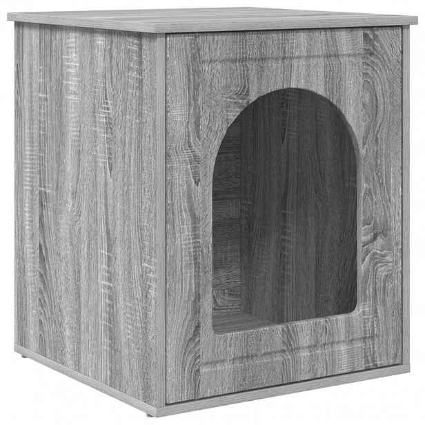 vidaXL Kočičí dům Šedá Sonoma 53 x 52 x 62 cm Kompozitní dřevo
