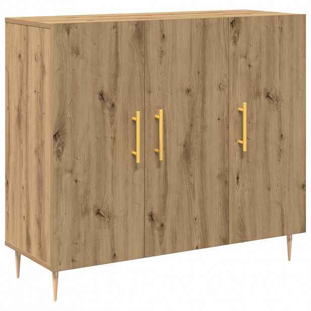vidaXL Servírovací skříň Artisanový dub 90 x 34 x 80 cm