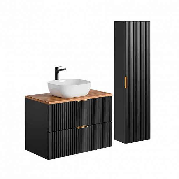 Petits-meubles KOUPELNOVÝ NÁBYTEK 80.6cm Adriel 2er-Set Černá
