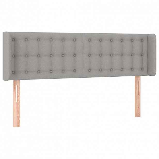vidaXL Čelo postele typu ušák světle šedé 147x16x78/88 cm textil