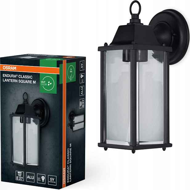 Osram zahradní nástěnné svítidlo lucerna černá 1 x E27 230V Endura Sq