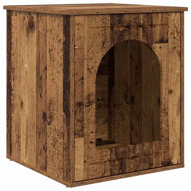vidaXL Kočičí dům Staré dřevo 53 x 52 x 62 cm Kompozitní dřevo