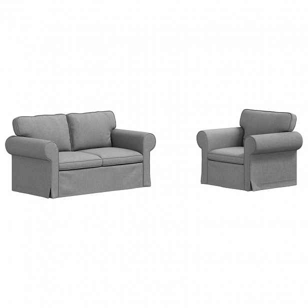 vidaXL Set pohovek 2 ks Světle šedá textil