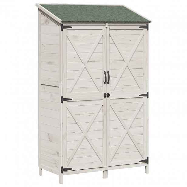 vidaXL Zahradní shed Bílá 106 x 56 x 176,5 cm Masivní jedlové dřevo