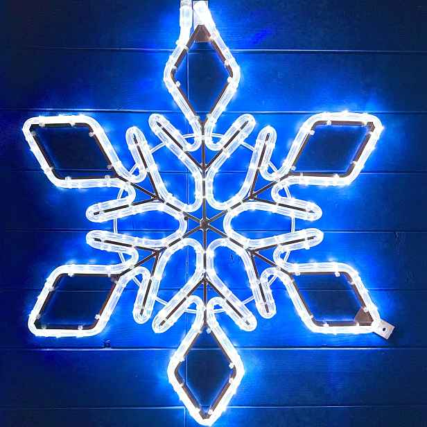 Easy Fix 2D LED světelná vločka IX, 65 × 65 cm, ledově bílá, závěsný