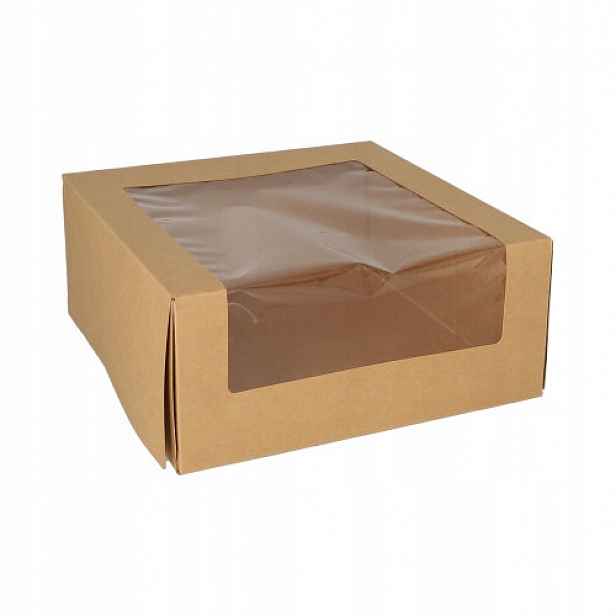 Krabička na dort s okénkem Pla sushi catering 23x23x10 cm 25 Ks
