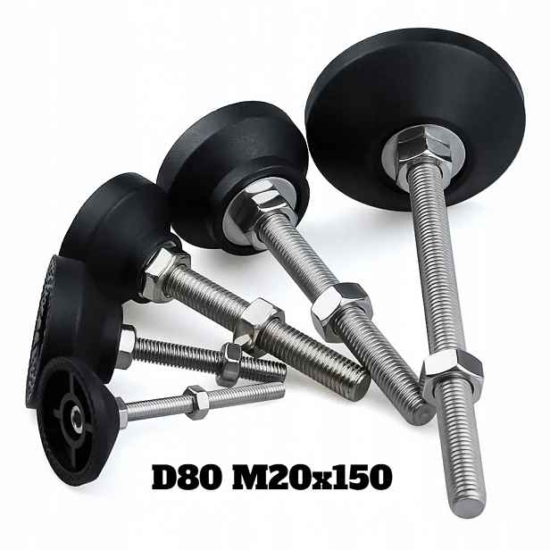Regulovatelná noha pro Cnc 3D stroje V-slot D80 M20x150