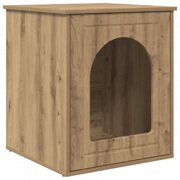 vidaXL Kočičí dům Umělecký dub 53 x 52 x 62 cm Kompozitní dřevo
