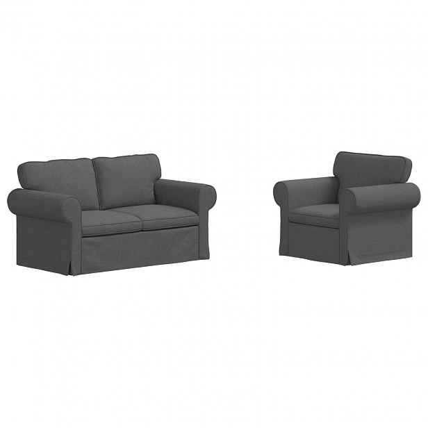 vidaXL Set pohovek 2 ks Tmavě šedá textil