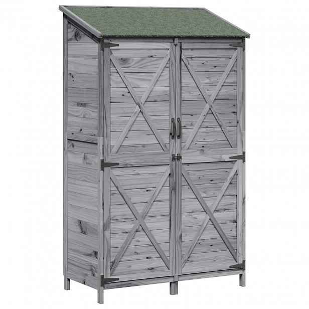 vidaXL Zahradní shed Šedá 106 x 56 x 176,5 cm Masivní jedlové dřevo