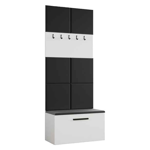 MASSENO MODERNÍ PŘEDSÍŇOVÁ SESTAVA MODULO, 80,6/204/40 cm, bílá