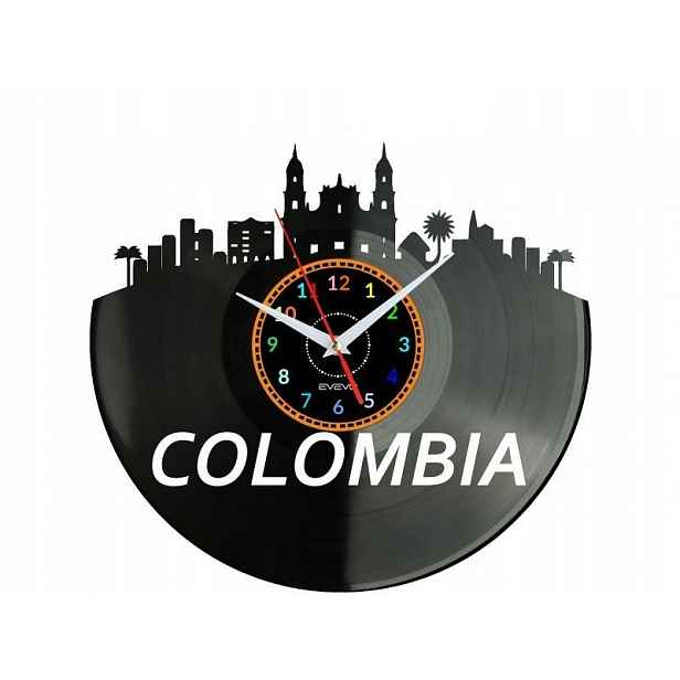 Colombia Dárek Originální dekorace do domu Hodiny z vinylové desky