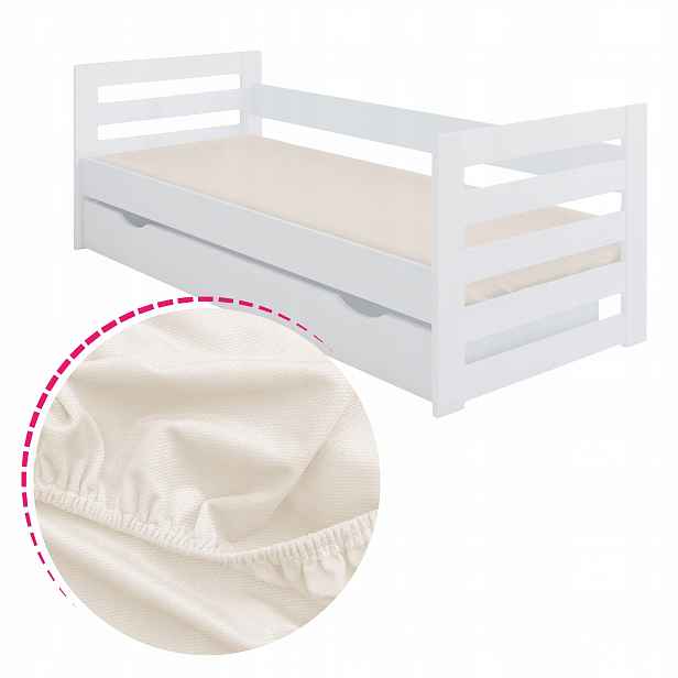 Povlak na postel 160x80 s gumou Plyš Velvet Slonová kost