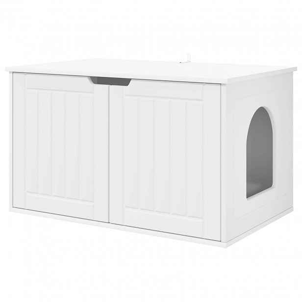 vidaXL Kočičí dům Bílá 85 x 55 x 50,5 cm Kompozitní dřevo