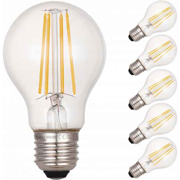 Žárovky Edison Led A60 E27 Set 6 Ks 7W Belns Melns 2700K