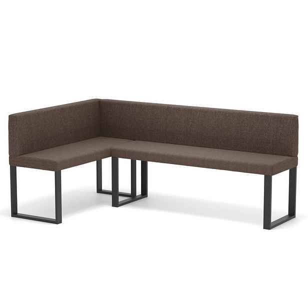 Idohome ROHOVÁ LAVICE SANA U levá tkanina hladká, 142/196 cm, hnědá