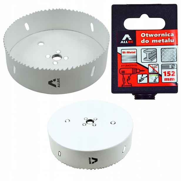 Korunkový Vrták Bimetalová Korunka Na Kov Z Oceli Inoxa 152 mm Bi-metalové Děrovačky