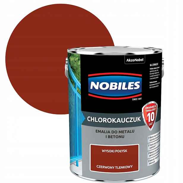 Nobiles Chlorokaučuk Červený oxidový 5L Smalt Na Betonu A Kov