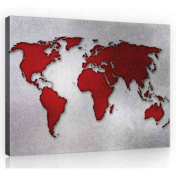 Obraz Na Plátně Canvas 70x50 Mapa Svět Geografie Materiál Plst Imitace