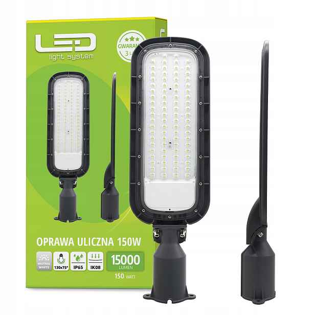 Pouliční lampa Led Průmyslová Hermetická lampa 150W Šedá IP65 15000lm